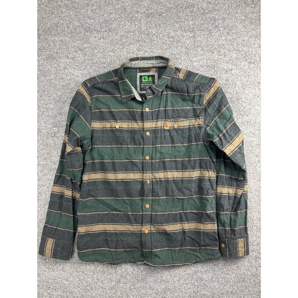 Tree Brand Supply Flannel Shirt Men's Medium Green Striped Nomad Division - Picture 1 of 10